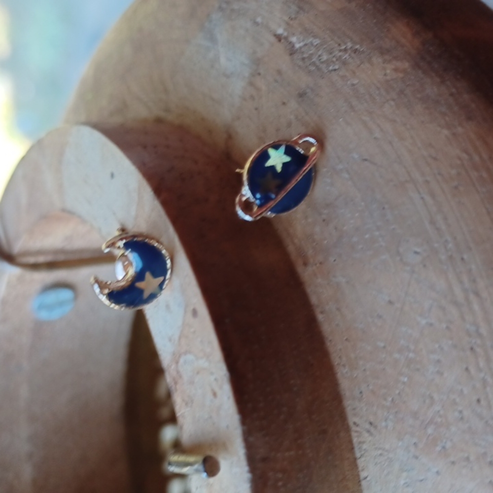 Handmade and little roadie one of a kind studs unisex earrings